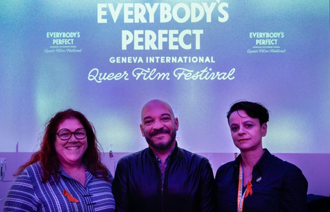 Suki Beavers (left), Rodrigo de Oliveira (center) and Sylvie Cachin (Everybody's Perfect Film Festival co-founder)  credit: C. Agudelo/Everybody's Perfect