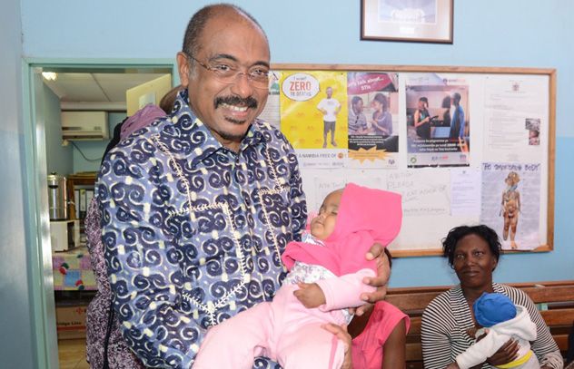 UNAIDS Executive Director Michel Sidibé at the Hakahana Clinic in Namibia.