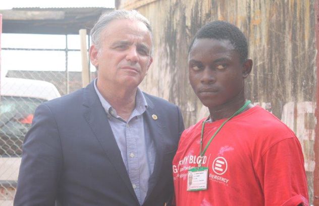 Luiz Loures with Alustine, health care worker for response to Ebola