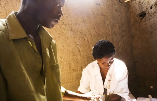 A pop-up HIV testing clinic in Chisamba, Zambia