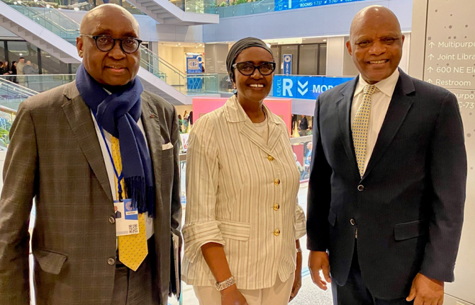 Donald Kaberuka, Chair of the Global Fund to Fight AIDS, Tuberculosis, and Malaria and the African Union’s High Representative for Financing, moderated the meeting, cohosted by Winnie Byanyima, Executive Director, UNAIDS and Dr. John N. Nkengasong, US Glo