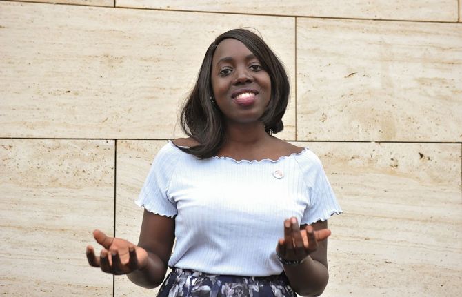 Martha Clara Nakato, HERVOICEFUND Ambassador in Uganda, HIV and sexual and reproductive health and rights trainer and member of Uganda Network of People living with HIV. Kigali, Rwanda, December 2019.  Credit: UNAIDS