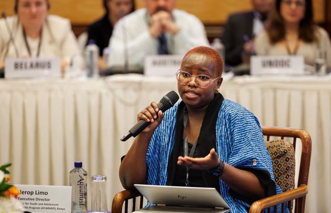 The importance of long-actings, and what is at stake in the discussions on access, was summed up by Jerop Limo, a 26 year old Kenyan activist born living with HIV who is Executive Director of the Ambassador for Youth and Adolescent Reproductive Health Pro