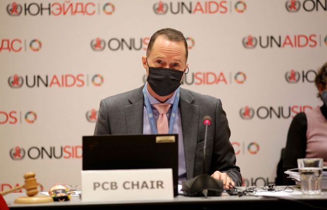 Chair of the 47th meeting of the UNAIDS Programme Coordinating Board, 15 December 2020. Credit: UNAIDS