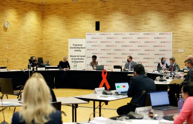 Winnie Byanyima, UNAIDS Executive Director addresses UNAIDS Programme Coordinating Board meeting, 15 December 2020. Credit: UNAIDS